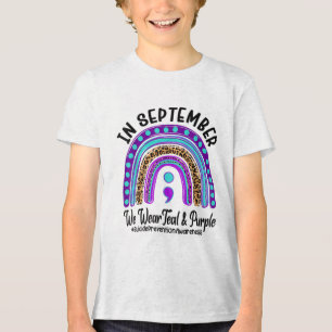 Im September tragen wir Aquamarine und Lila Selbst Tri-Blend Shirt