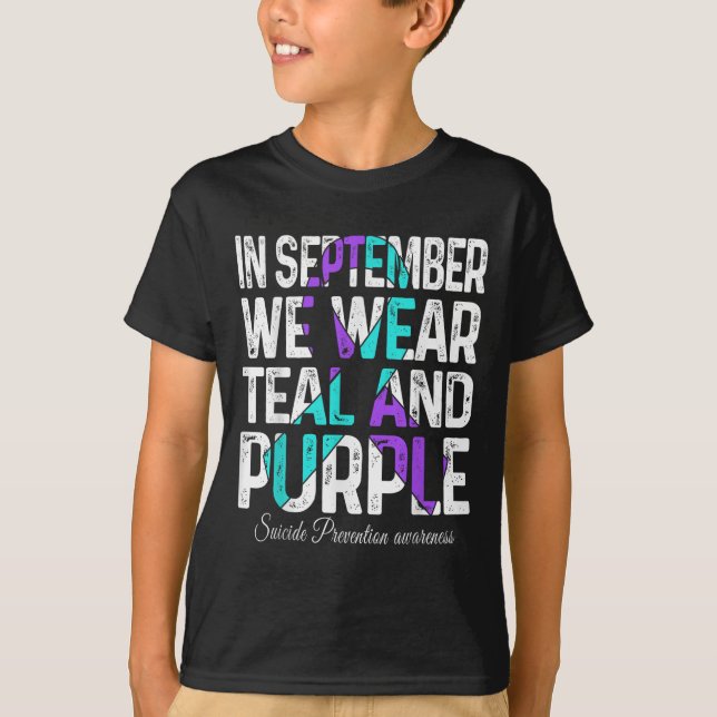 Im September tragen wir Aquamarinen Lila Ribbon-Su T-Shirt (Vorderseite)