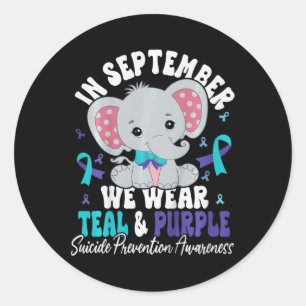 Im September tragen wir Aquamarinen und Lila Selbs Runder Aufkleber