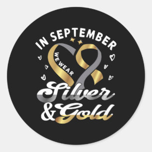 Im September tragen wir... ASL Deaf Pride Deaf Awa Runder Aufkleber