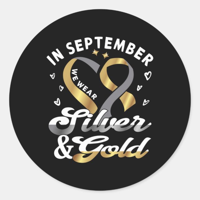 Im September tragen wir... ASL Deaf Pride Deaf Awa Runder Aufkleber (Vorderseite)