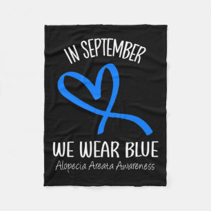 Im September tragen wir blaue Alopecia Areata Awar Fleecedecke