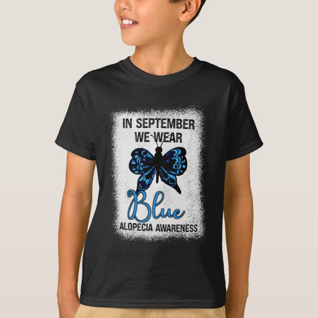 Im September tragen wir blaue Schmetterlinge T-Shirt (Vorderseite)