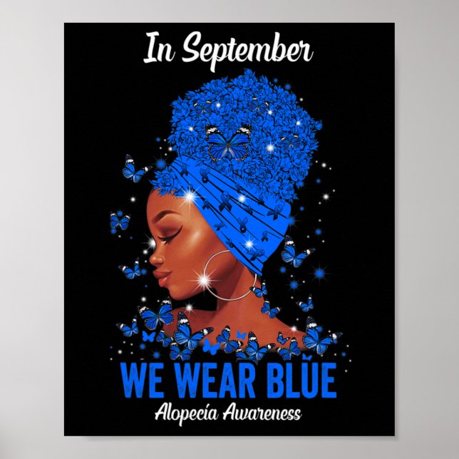 Im September tragen wir Blue for Alopezie Awarenes Poster (Vorne)