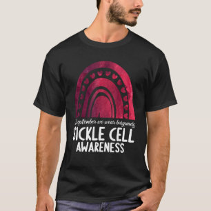 Im September tragen wir burgundy-Sichelzellenbewus T-Shirt