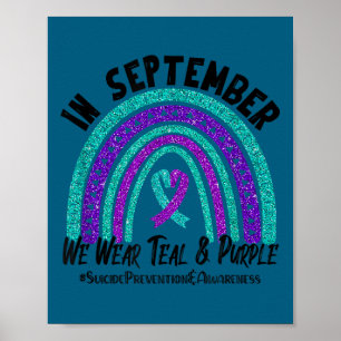 Im September tragen wir das Türkis-Lila-Band Suizi Poster