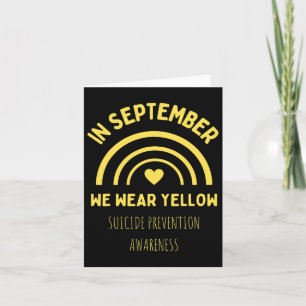 Im September tragen wir die Gelbe Suizidprävention Karte