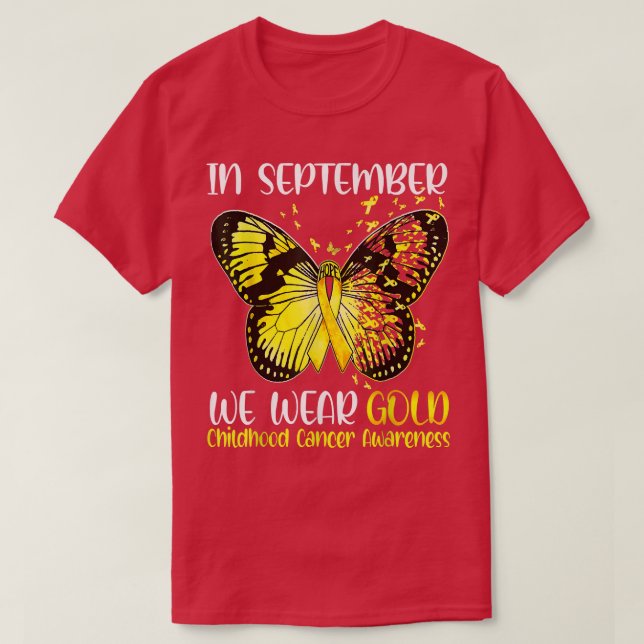 Im September tragen wir Gold Butterfly Childhood C T-Shirt (Design vorne)