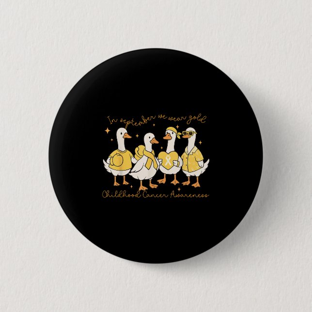 Im September tragen wir Gold Childhood Cancer Awar Button (Vorderseite)