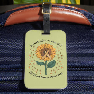 Im September tragen wir Gold Childhood Cancer Awar Gepäckanhänger