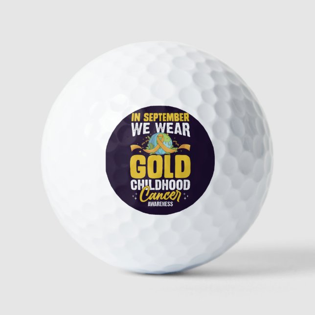 Im September tragen wir Gold Childhood Cancer Awar Golfball (Vorderseite)