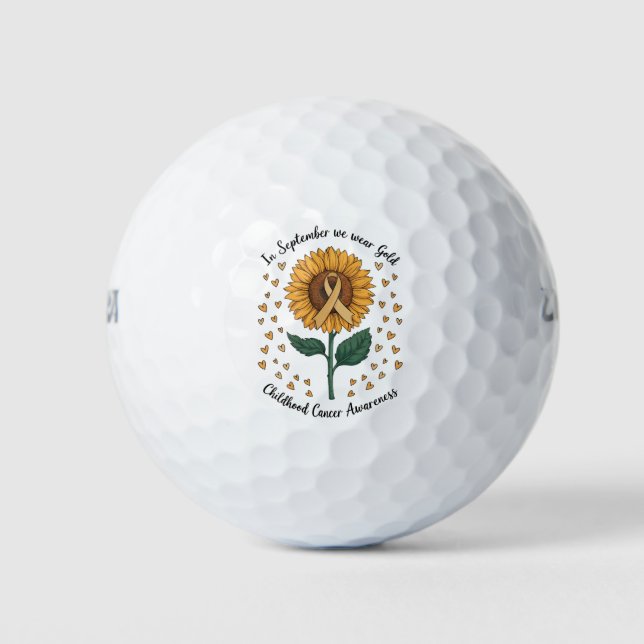 Im September tragen wir Gold Childhood Cancer Awar Golfball (Vorderseite)