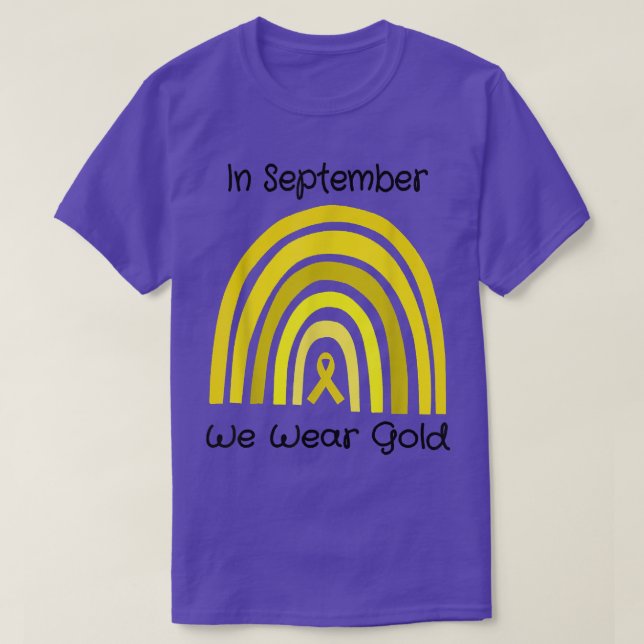 Im September tragen wir Gold Childhood Cancer Awar T-Shirt (Design vorne)