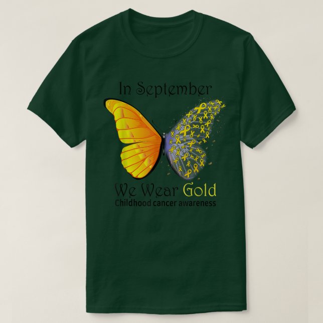 Im September tragen wir Gold Childhood Cancer Awar T-Shirt (Design vorne)