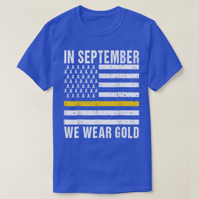 Im September tragen wir Gold Childhood Cancer Awar T-Shirt (Design vorne)