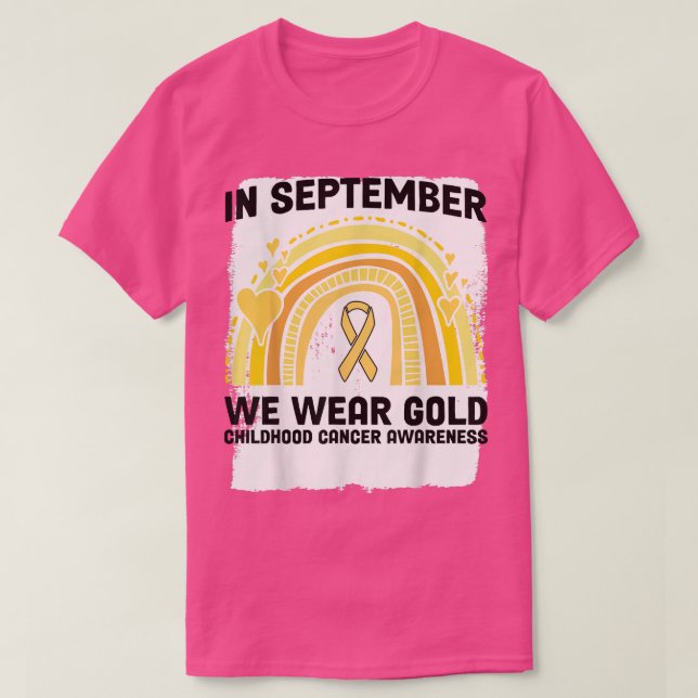 Im September tragen wir Gold Childhood Cancer Awar T-Shirt (Design vorne)