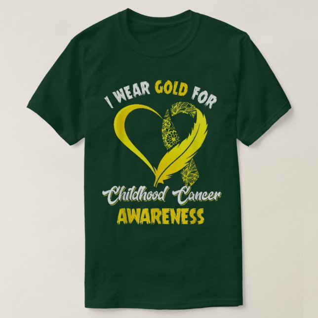 Im September tragen wir Gold Childhood Cancer Awar T-Shirt (Design vorne)