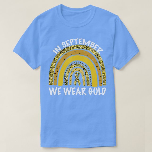 Im September tragen wir Gold Childhood Cancer Awar T-Shirt (Design vorne)