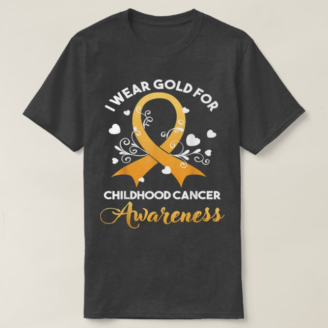 Im September tragen wir Gold Childhood Cancer Awar T-Shirt (Design vorne)
