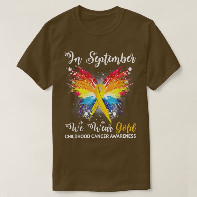Im September tragen wir Gold Childhood Cancer Awar T-Shirt (Design vorne)