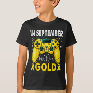 Im September tragen wir Gold Gamer Jungen Kinder K T-Shirt