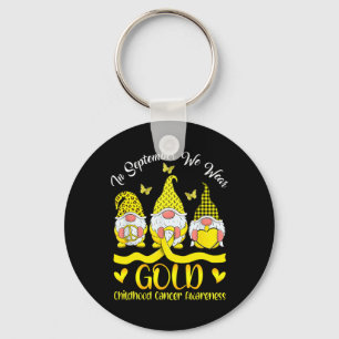 Im September tragen wir Gold-Gnome Kinderkrebs Schlüsselanhänger