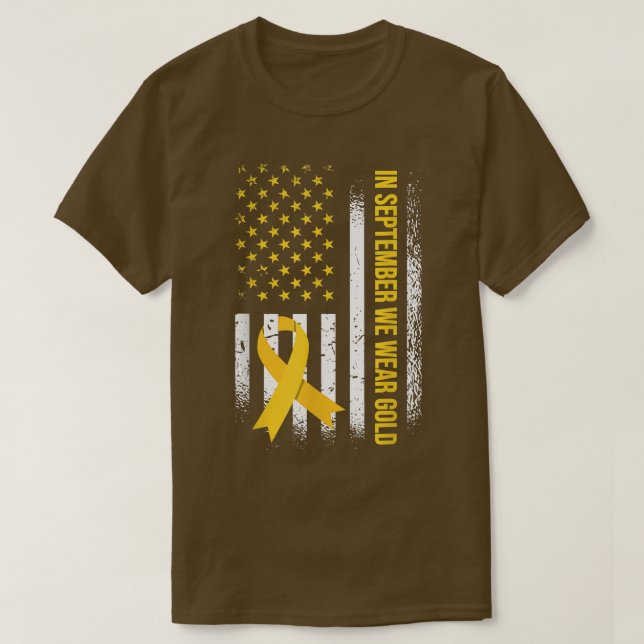 Im September tragen wir Gold - Kinder-Krebsgeschir T-Shirt (Design vorne)