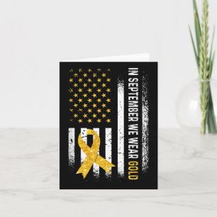 Im September tragen wir Gold Ribbon Flag Childhood Karte