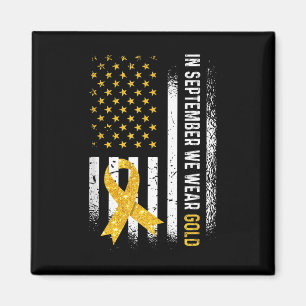 Im September tragen wir Gold Ribbon Flag Childhood Magnet