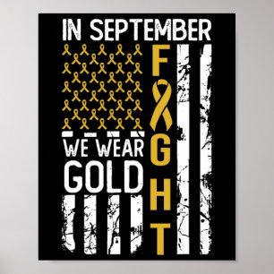 Im September tragen wir Gold USA Childhood Cancer  Poster