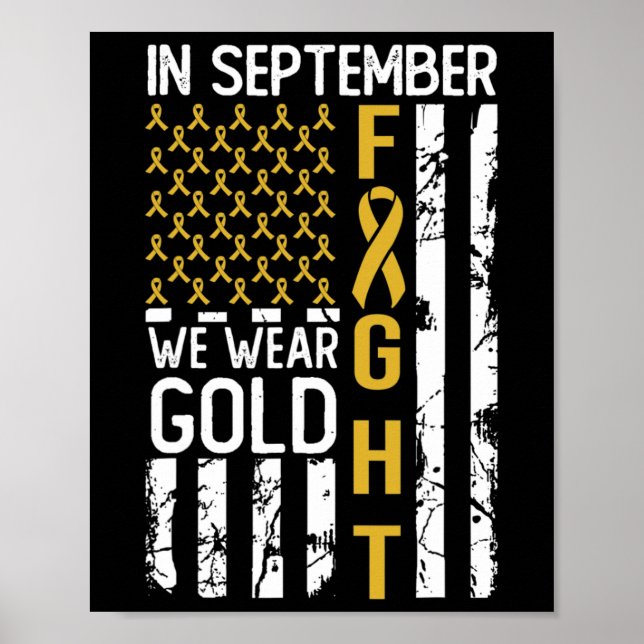 Im September tragen wir Gold USA Childhood Cancer  Poster (Vorne)