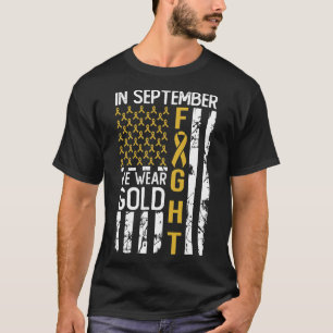 Im September tragen wir Gold USA Childhood Cancer T-Shirt
