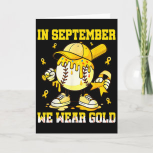 Im September tragen wir goldene Baseball-Tropfen J Karte