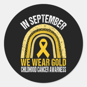 Im September tragen wir goldene Ribbon-Kinderkrebs Runder Aufkleber