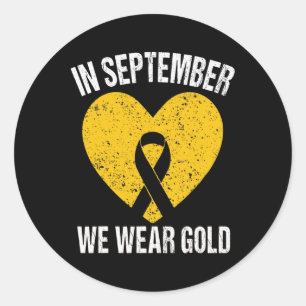 Im September tragen wir goldene Ribbon-Kinderkrebs Runder Aufkleber