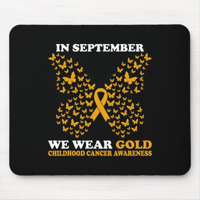 Im September tragen wir goldenes Kinderkrebs-Aware Mousepad (Vorne)