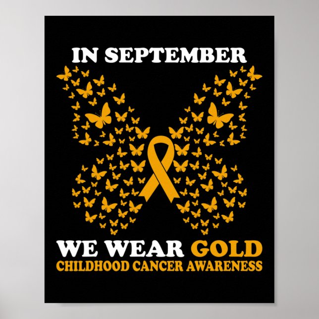 Im September tragen wir goldenes Kinderkrebs-Aware Poster (Vorne)