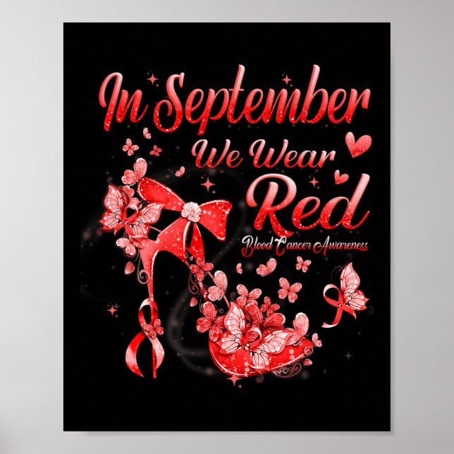 Im September tragen wir rotes Schmetterlingsblutkr Poster (Vorne)