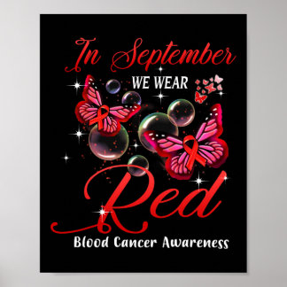 Im September tragen wir rotes Schmetterlingsblutkr Poster