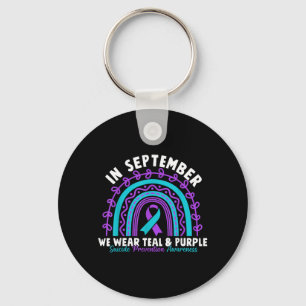 Im September tragen wir Teal Purple Ribbon Suicide Schlüsselanhänger