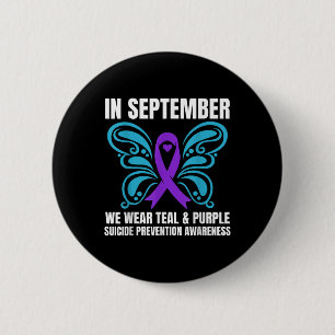 Im September tragen wir Türkis Lila Suizidpräventi Button