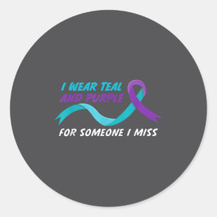 Im September tragen wir Türkis und Lila Selbstmord Runder Aufkleber