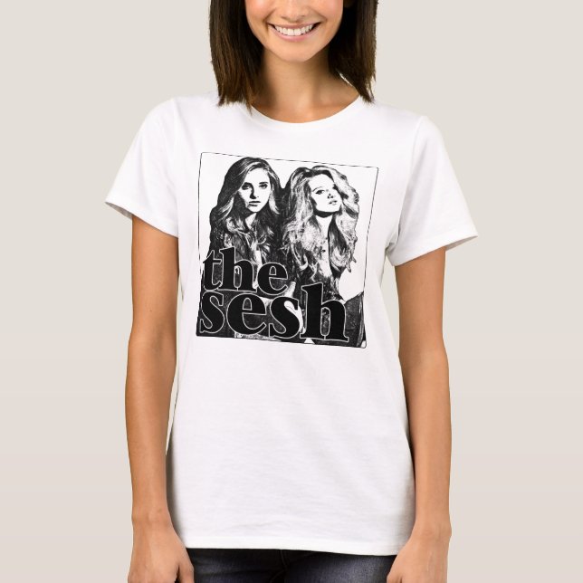 Im Sesh der Frauen "Mersi Stein" weißes T-Shirt (Vorderseite)