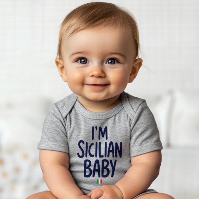 "I'm Sicilian Baby" Funny Pride of Sicily Baby Strampler ("I'm Sicilian Baby" Funny Sicily Humor Baby Bodysuits for Sicilian Pride )