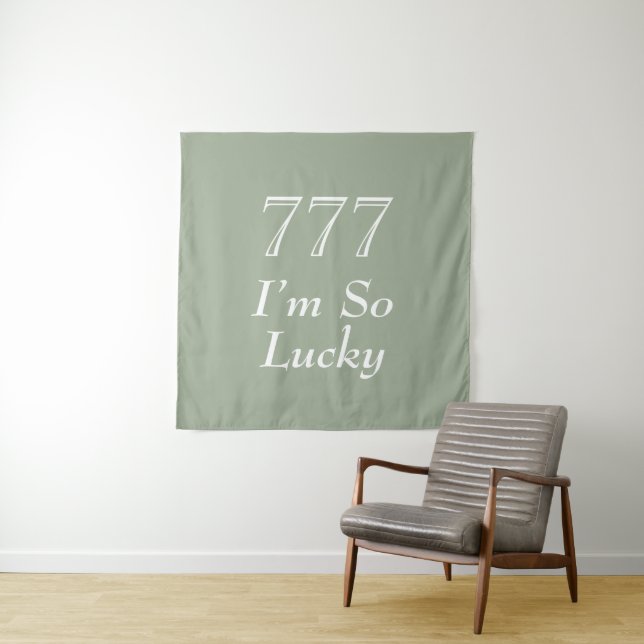 I'm So Lucky 777 Angel Number Tapestry Wandteppich (Beispiel)