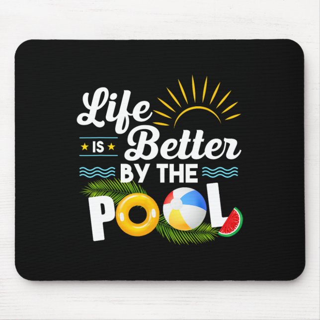 Im Sommer der Sommerferien am Pool ist das Leben b Mousepad (Vorne)