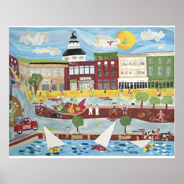 Im Sommer im Zentrum von Annapolis Poster (Vorne)