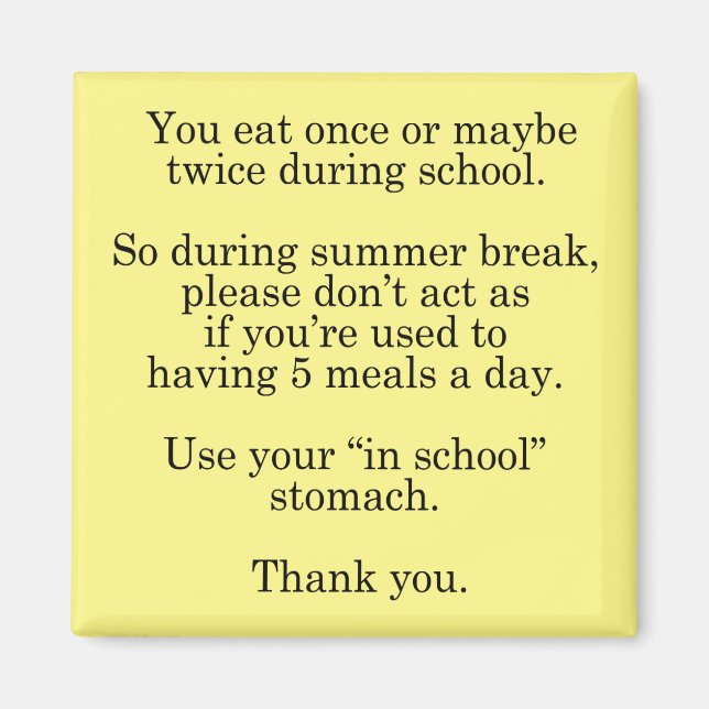 Im Sommer in der Schule Magnet (Vorne)