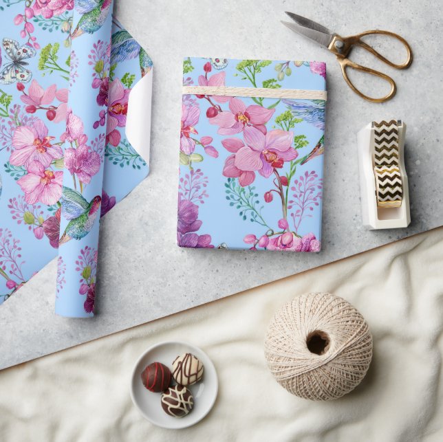 Im Sommer schwindende Vögel Geschenkpapier (Kunsthandwerk)