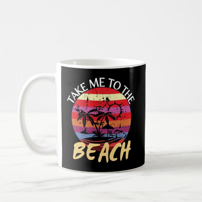Im Sommer Vintag bin ich am Strand Kaffeetasse (Links)